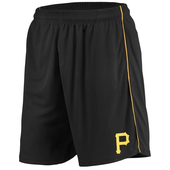 Men's Majestic Black Pittsburgh Pirates Mesh Shorts