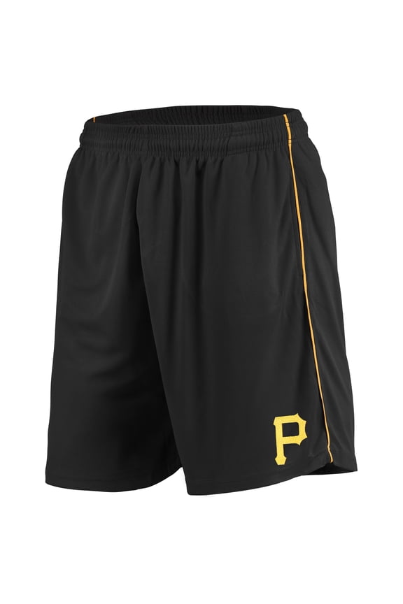 Men's Majestic Black Pittsburgh Pirates Mesh Shorts
