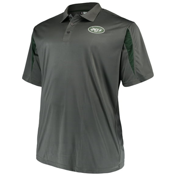 Men's Majestic Charcoal New York Jets Big & Tall Pieced Polo