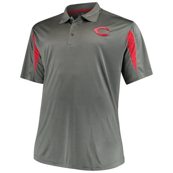 Men's Majestic Charcoal/Red Cincinnati Reds Contract Polo