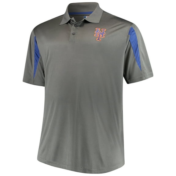 Men's Majestic Charcoal/Royal New York Mets Contract Polo