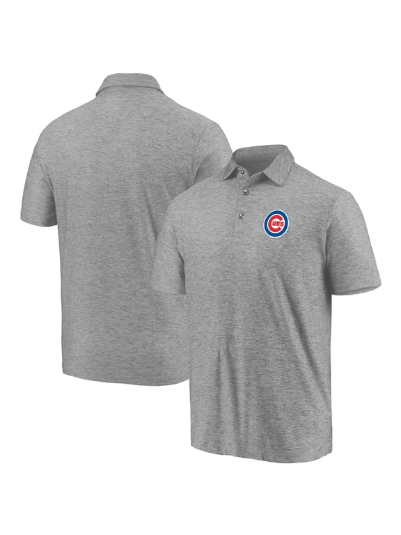 Men's Majestic Gray Chicago Cubs Standard Bearer Polo