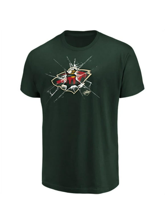Men's Majestic Green Minnesota Wild Poke Check T-Shirt