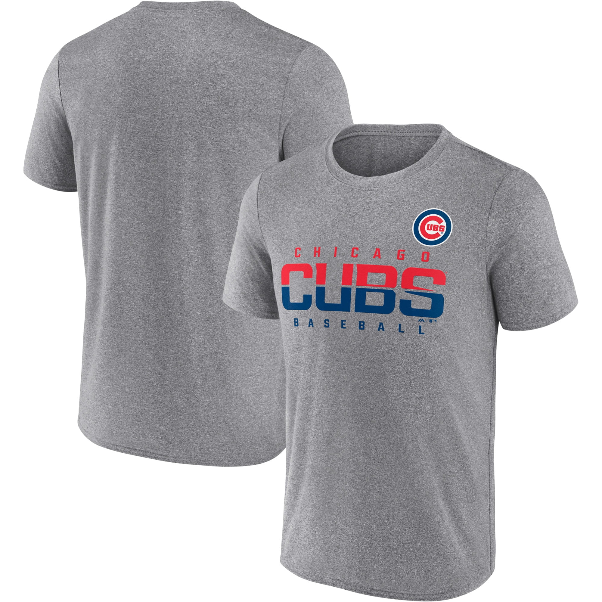 Men's Majestic Heathered Gray Chicago Cubs Earn It T-Shirt