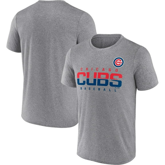 Men's Majestic Heathered Gray Chicago Cubs Earn It T-Shirt