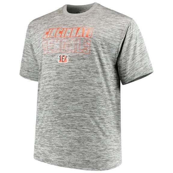 Men's Majestic Heathered Gray Cincinnati Bengals Big & Tall Last Chance Ply Reflective T-Shirt