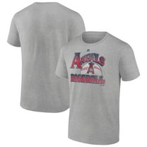 Men's Majestic Heathered Gray Los Angeles Angels Trifecta T-Shirt