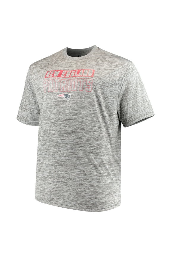 Men's Majestic Heathered Gray New England Patriots Big & Tall Last Chance Ply Reflective T-Shirt