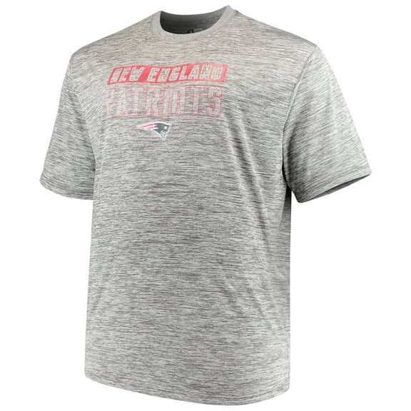 Men's Majestic Heathered Gray New England Patriots Big & Tall Last Chance Ply Reflective T-Shirt
