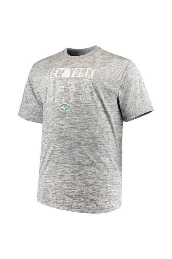Men's Majestic Heathered Gray New York Jets Big & Tall Last Chance Ply Reflective T-Shirt