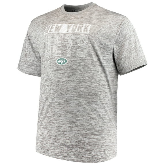 Men's Majestic Heathered Gray New York Jets Big & Tall Last Chance Ply Reflective T-Shirt