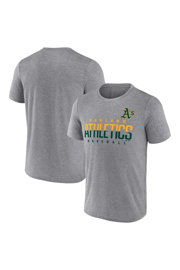 Men's Majestic Heathered Gray Oakland Athletics Earn It T-Shirt