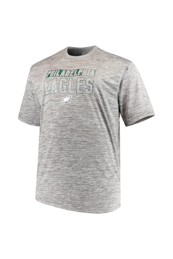 Men's Majestic Heathered Gray Philadelphia Eagles Big & Tall Last Chance Ply Reflective T-Shirt
