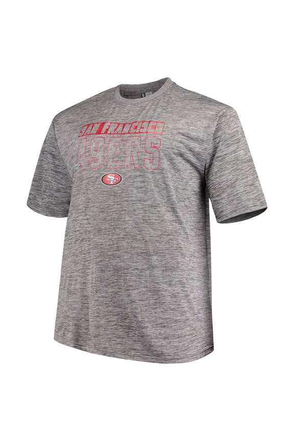 Men's Majestic Heathered Gray San Francisco 49ers Big & Tall Last Chance Ply Reflective T-Shirt