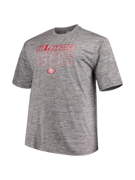 Men's Majestic Heathered Gray San Francisco 49ers Big & Tall Last Chance Ply Reflective T-Shirt