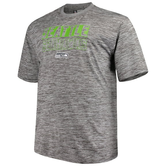 Men's Majestic Heathered Gray Seattle Seahawks Big & Tall Last Chance Ply Reflective T-Shirt