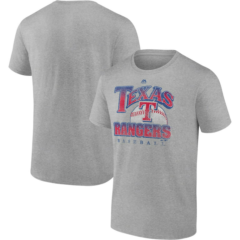 Men's Majestic Heathered Gray Texas Rangers Trifecta T-Shirt