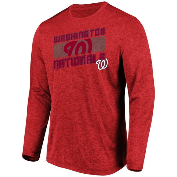 Men's Majestic Heathered Red Washington Nationals Big & Tall Long Sleeve Team T-Shirt