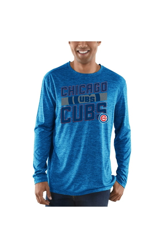 Men's Majestic Heathered Royal Chicago Cubs Big & Tall Long Sleeve Team T-Shirt