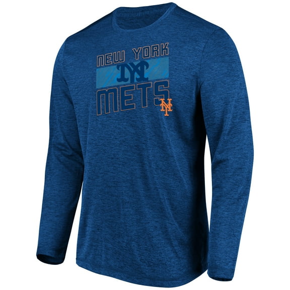 Men's Majestic Heathered Royal New York Mets Big & Tall Long Sleeve Team T-Shirt