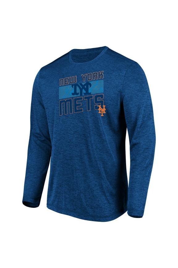Men's Majestic Heathered Royal New York Mets Big & Tall Long Sleeve Team T-Shirt