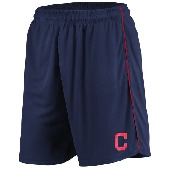 Men's Majestic Navy Cleveland Indians Mesh Shorts