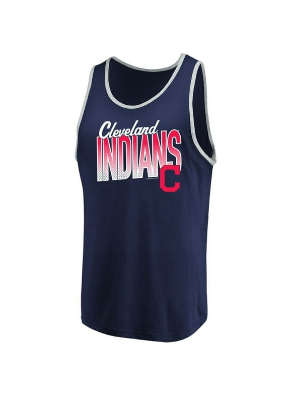 Men's Majestic Navy/Heathered Gray Cleveland Indians Within Reach Tank Top