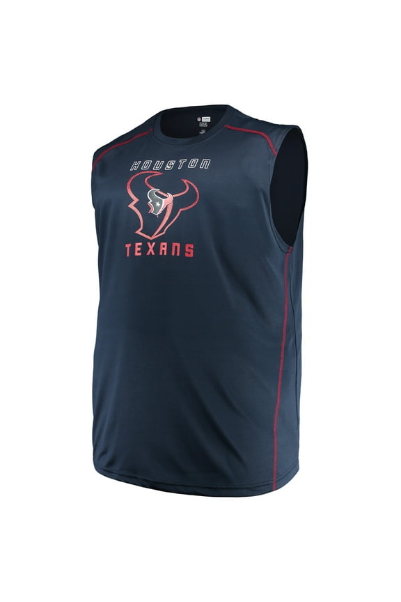 Men's Majestic Navy Houston Texans Big & Tall Endurance Test Muscle Tank Top