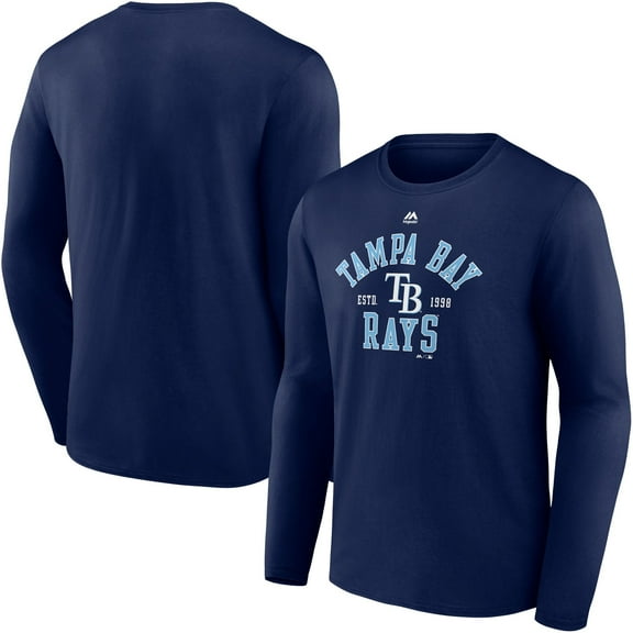 Men's Majestic Navy Tampa Bay Rays High Praise Long Sleeve T-Shirt