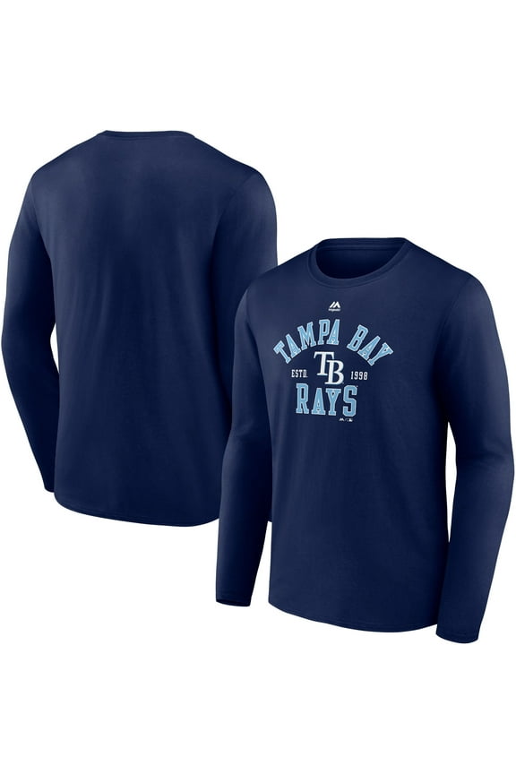 Men's Majestic Navy Tampa Bay Rays High Praise Long Sleeve T-Shirt