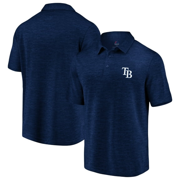 Men's Majestic Navy Tampa Bay Rays Practice Makes Perfect Cool Base Polo