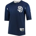 thumbnail image 1 of Men's Majestic Navy/White San Diego Padres Authentic Collection On-Field 3/4-Sleeve Batting Practice Jersey, 1 of 3