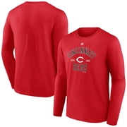 Men's Majestic Red Cincinnati Reds High Praise Long Sleeve T-Shirt