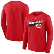 Mens Majestic Red Cincinnati Reds Walk-Off Long Sleeve T-Shirt