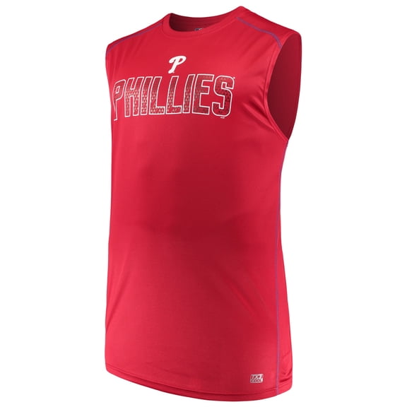 Men's Majestic Red Philadelphia Phillies Big & Tall Legendary Strength Tank Top