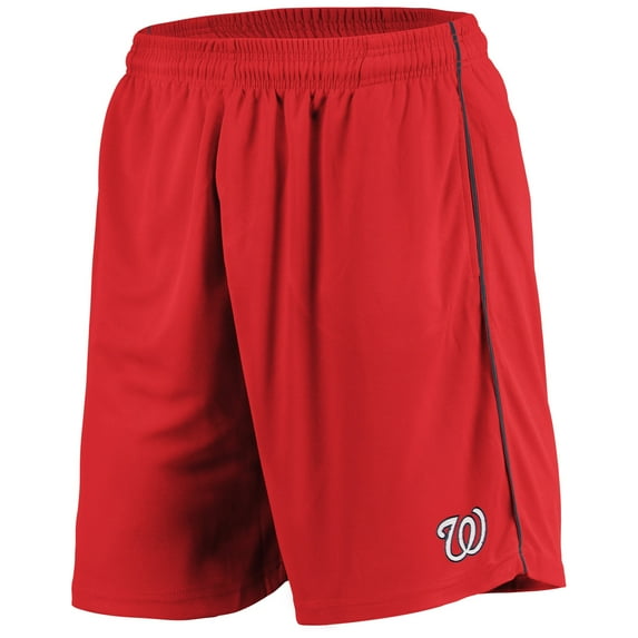 Men's Majestic Red Washington Nationals Mesh Shorts