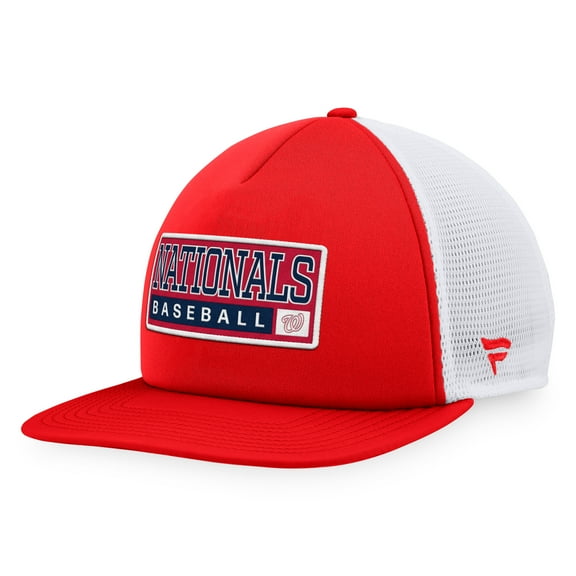Men's Majestic Red/White Washington Nationals Foam Trucker Snapback Hat