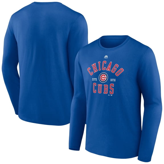 Men's Majestic Royal Chicago Cubs High Praise Long Sleeve T-Shirt