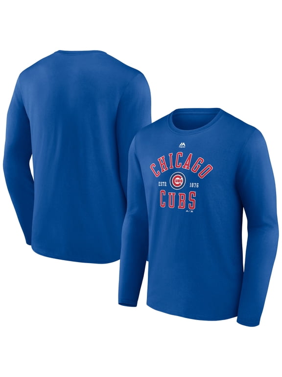 Men's Majestic Royal Chicago Cubs High Praise Long Sleeve T-Shirt