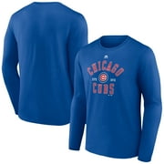 Mens Majestic Royal Chicago Cubs High Praise Long Sleeve T-Shirt