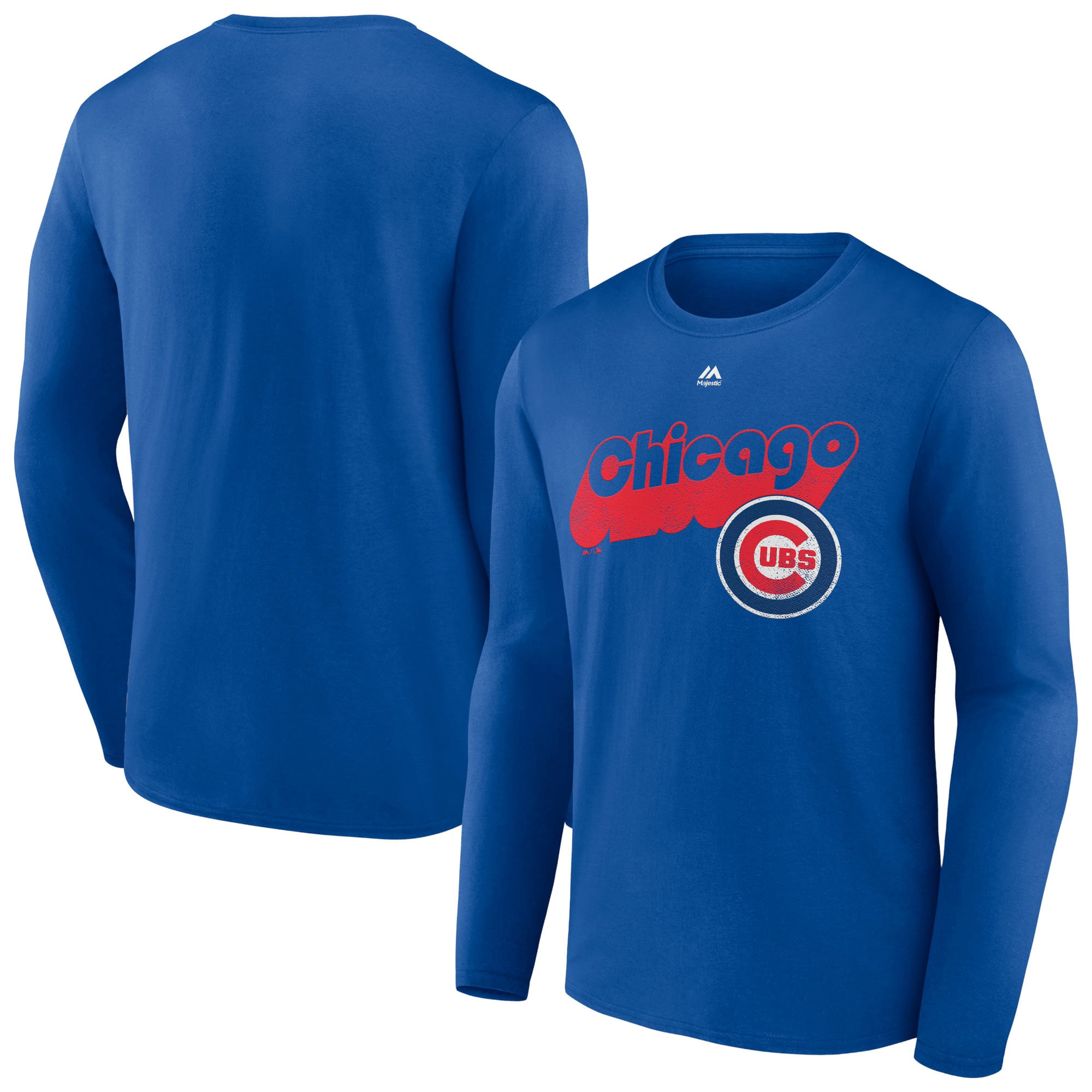Men's Majestic Royal Chicago Cubs Walk-Off Long Sleeve T-Shirt