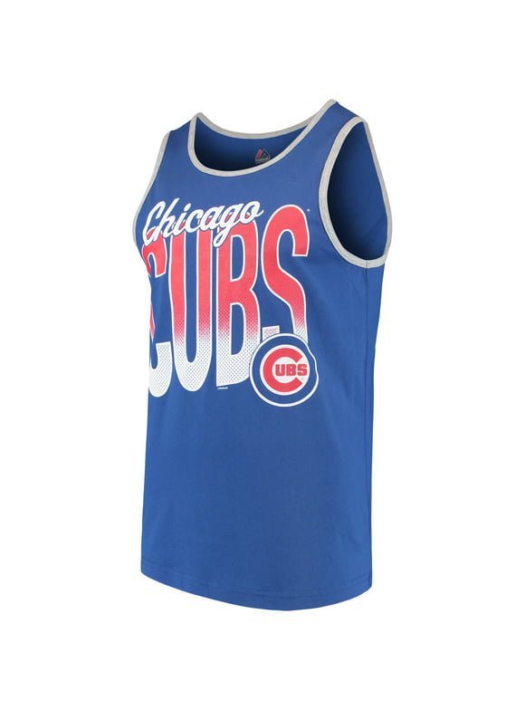 Men's Majestic Royal/Heathered Gray Chicago Cubs Within Reach Tank Top