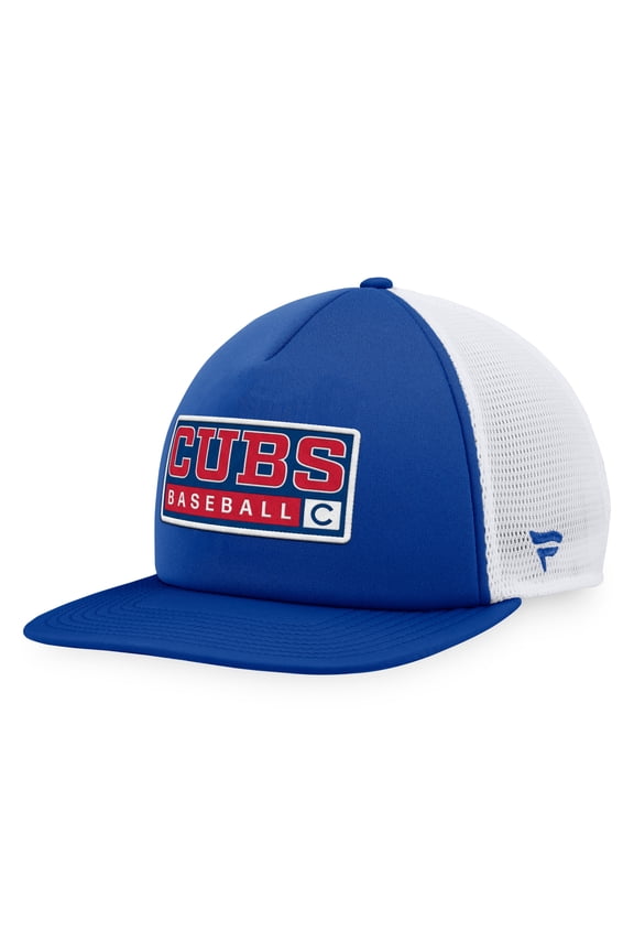 Men's Majestic Royal/White Chicago Cubs Foam Trucker Snapback Hat