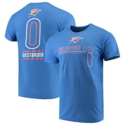 Men's Majestic  Russell Westbrook  Blue Oklahoma City Thunder Spirited Competitor Name & Number T-Shirt