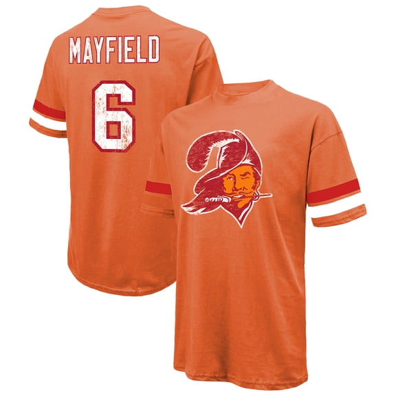 Men's Majestic Threads Baker Mayfield Orange Tampa Bay Buccaneers  Oversized T-Shirt