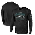 thumbnail image 1 of Men's Majestic Threads Black Philadelphia Eagles Two-Time Super Bowl Champions Sky High Long Sleeve Tri-Blend T-Shirt, 1 of 3