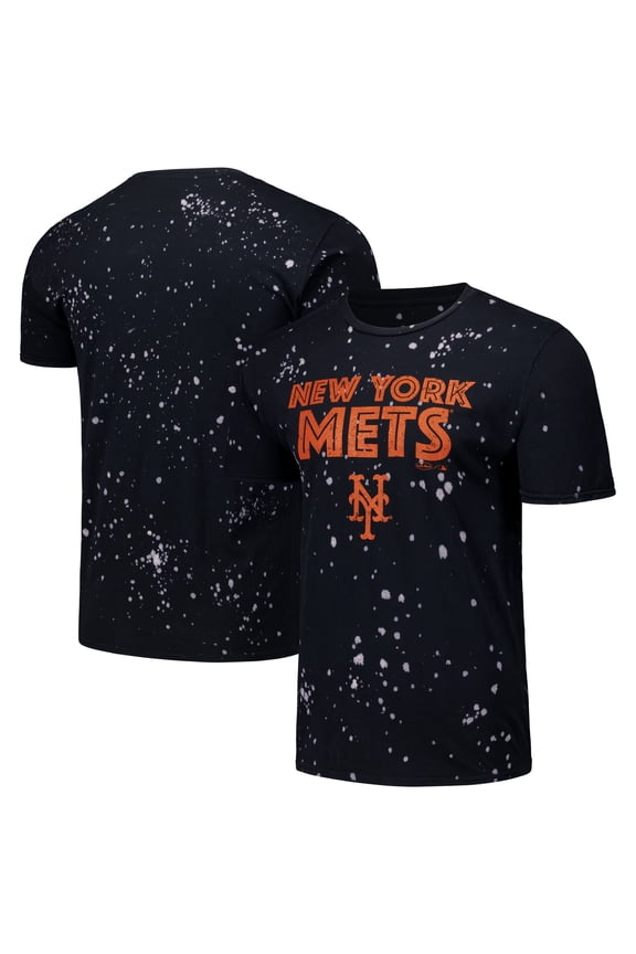 Men's Majestic Threads Black/White New York Mets Splatter T-Shirt