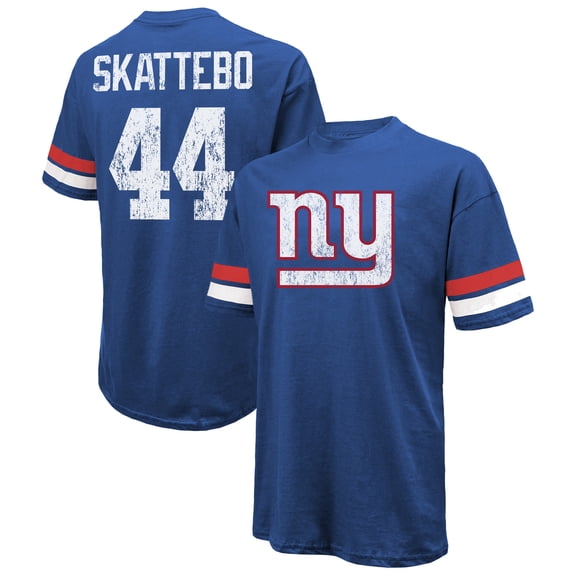 Men's Majestic Threads Cam Skattebo Royal New York Giants Oversized T-Shirt