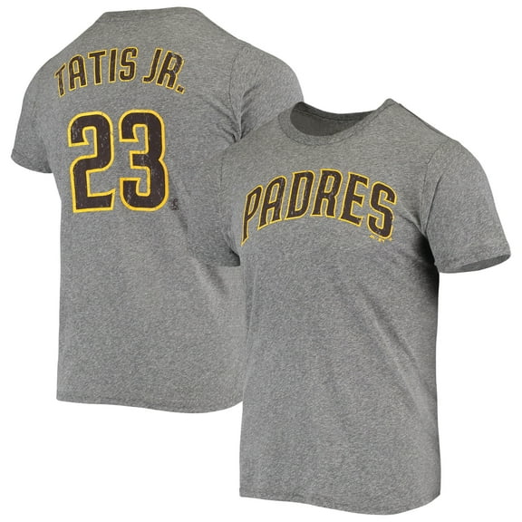 Men's Majestic Threads Fernando Tatis Jr. Heathered Gray San Diego Padres Name & Number Tri-Blend T-Shirt
