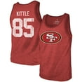 thumbnail image 1 of Men's Majestic Threads George Kittle Scarlet San Francisco 49ers Name & Number Tri-Blend Tank Top, 1 of 3